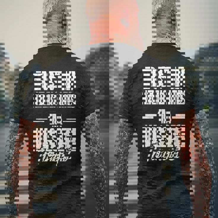 マッサージセラピスト メンズTシャツ バックプリント 高齢者への贈り物