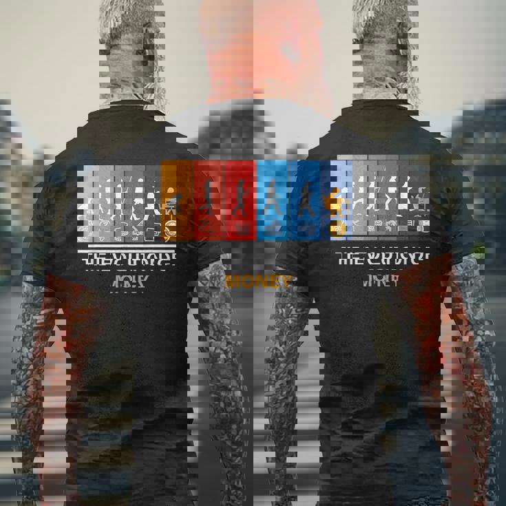 マネーの進化 ビットコイン Btc暗号通貨 メンズTシャツ バックプリント 高齢者への贈り物