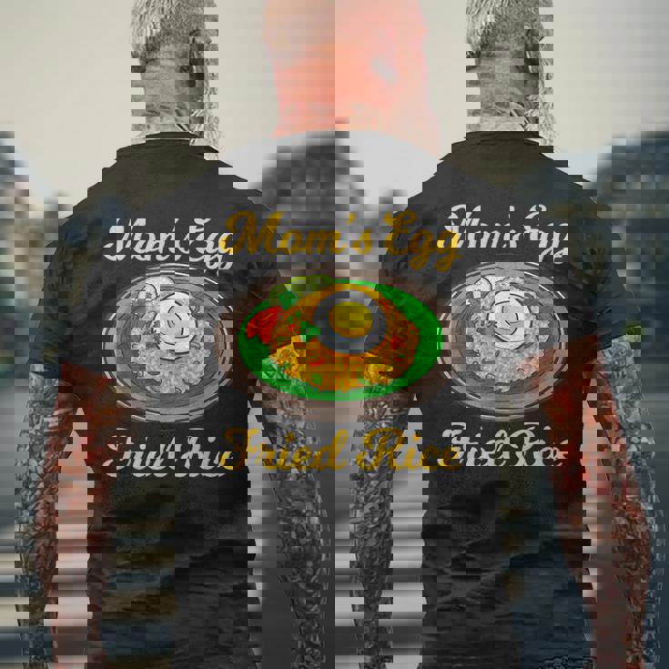 ママの卵 チャーハン目玉焼き メンズTシャツ バックプリント 高齢者への贈り物