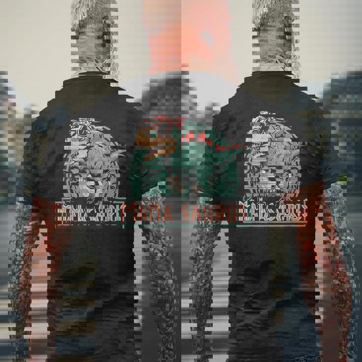 ママサウルス恐竜レトロママのレトロ面白い メンズTシャツ バックプリント 高齢者への贈り物