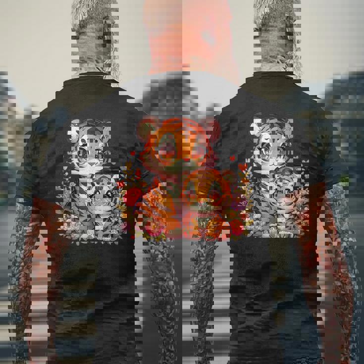 ママタイガー 赤ちゃん可愛い動物モチーフ メンズTシャツ バックプリント 高齢者への贈り物