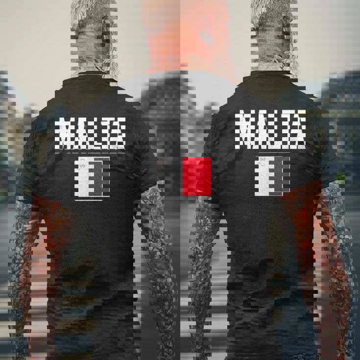 マルタ マルチーズ ティーフラッグ お土産ギフト メンズTシャツ バックプリント 高齢者への贈り物