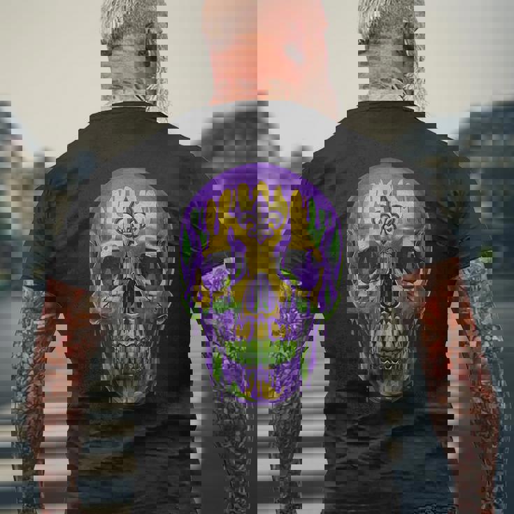 マルディグラ ドリップドリング スカル カーニバル 火曜日 パーティー テーマ 新品 メンズTシャツ バックプリント 高齢者への贈り物