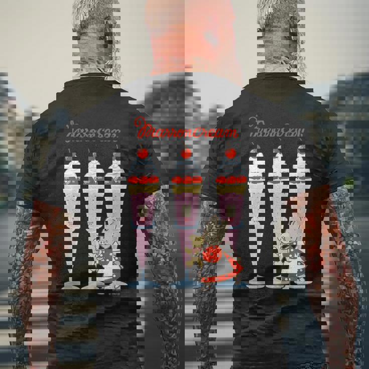 マロンクリーム パフェ メンズTシャツ バックプリント 高齢者への贈り物