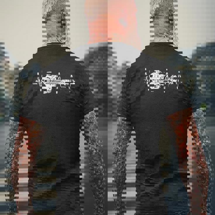 マンドリン ハートビート カントリー ミュージック ブルーグラス メンズTシャツ バックプリント 高齢者への贈り物