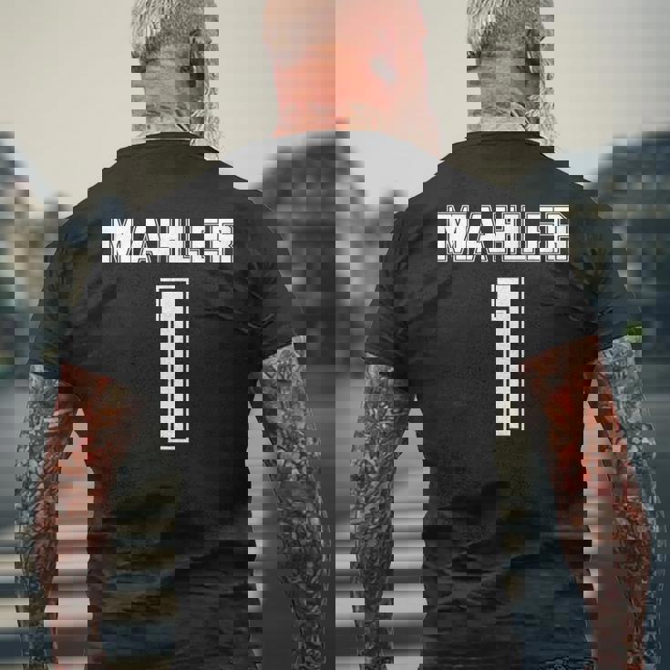 マーラー第1番 交響曲 面白い スポーツ オーケストラ 音楽 メンズTシャツ バックプリント 高齢者への贈り物