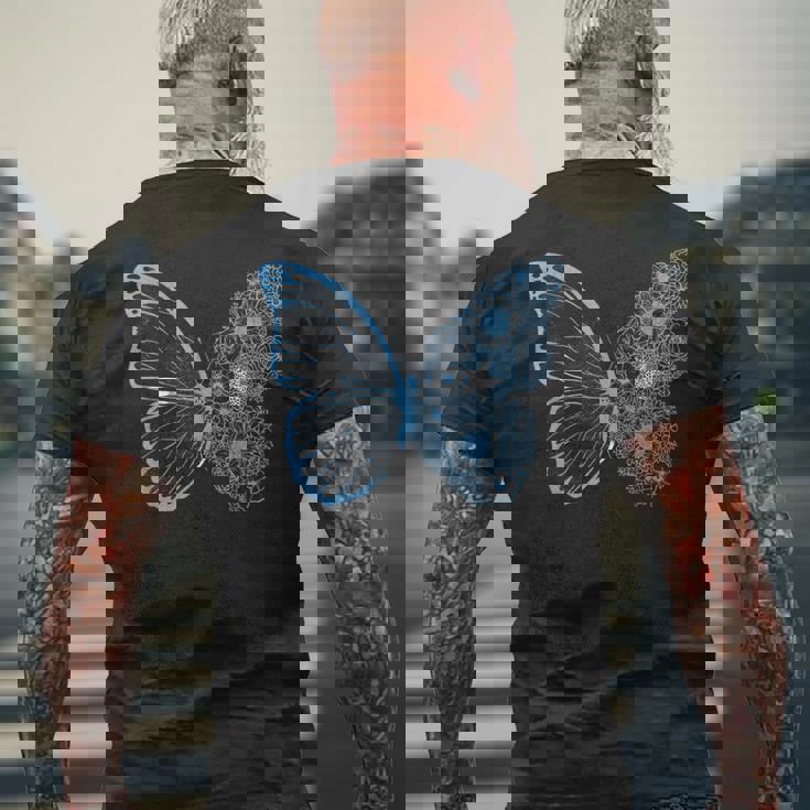 ミクロネシア国旗 蝶 ミクロネシアのルーツ ミクロネシア メンズTシャツ バックプリント 高齢者への贈り物