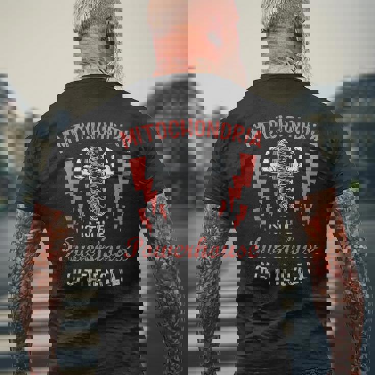 ミトコンドリアは細胞面白い生物学の原動力です メンズTシャツ バックプリント 高齢者への贈り物