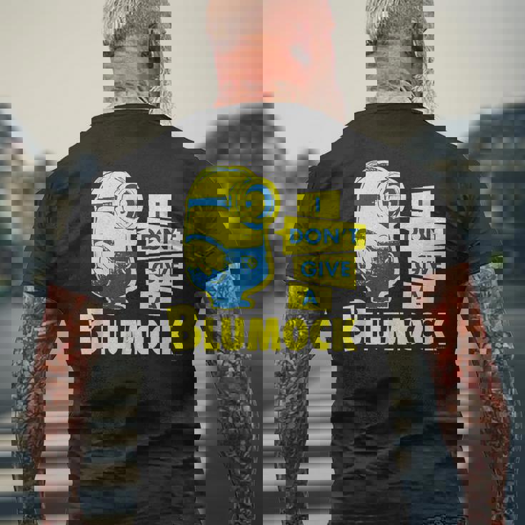 ミニオン I Don't Give A Blumock メンズTシャツ バックプリント 高齢者への贈り物