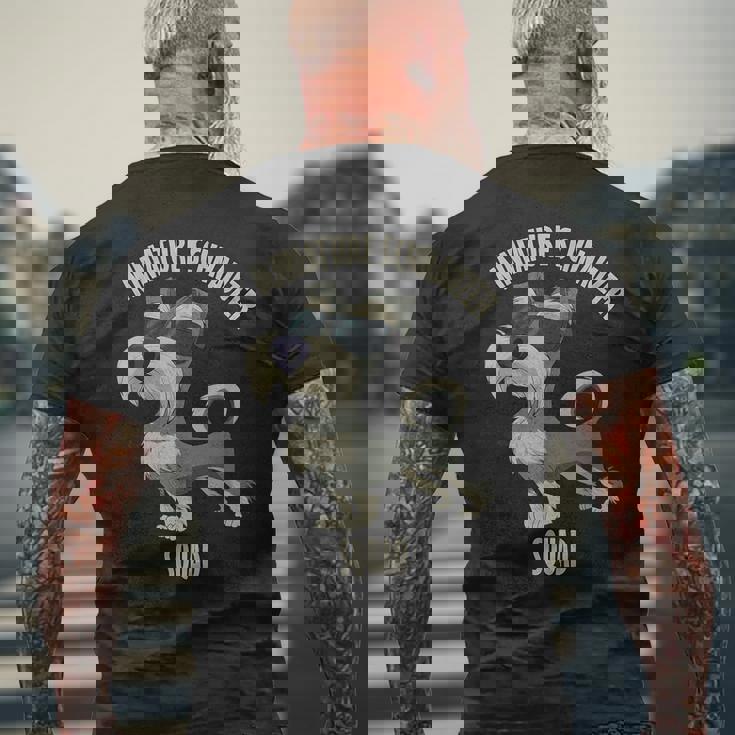 ミニチュアシュナウザー隊 I Dog Lover I ミニチュアシュナウザー メンズTシャツ バックプリント 高齢者への贈り物