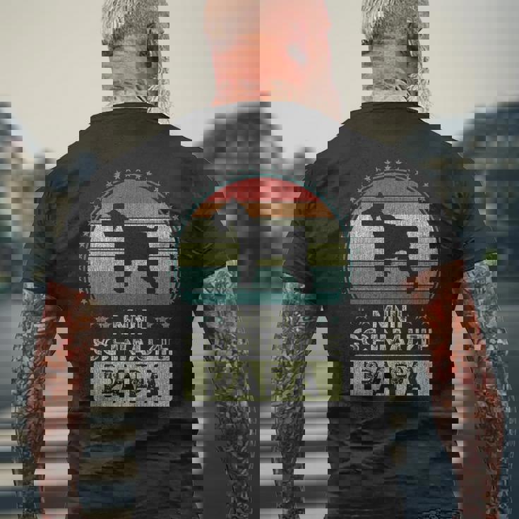 ミニチュア・シュナウザー、ミニチュア・シュナウジー・パパ メンズTシャツ バックプリント 高齢者への贈り物