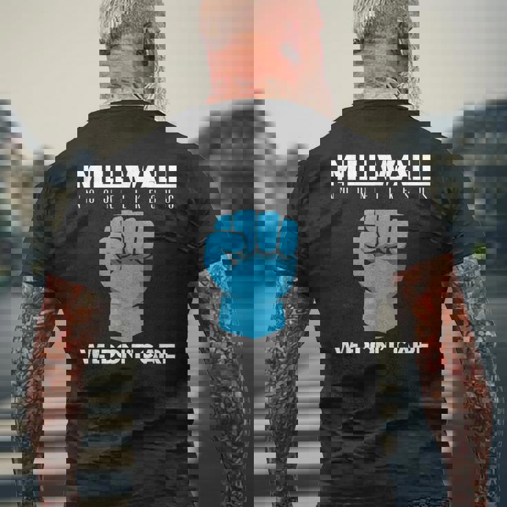 ミルウォール-誰も私たちを好きではない メンズTシャツ バックプリント 高齢者への贈り物