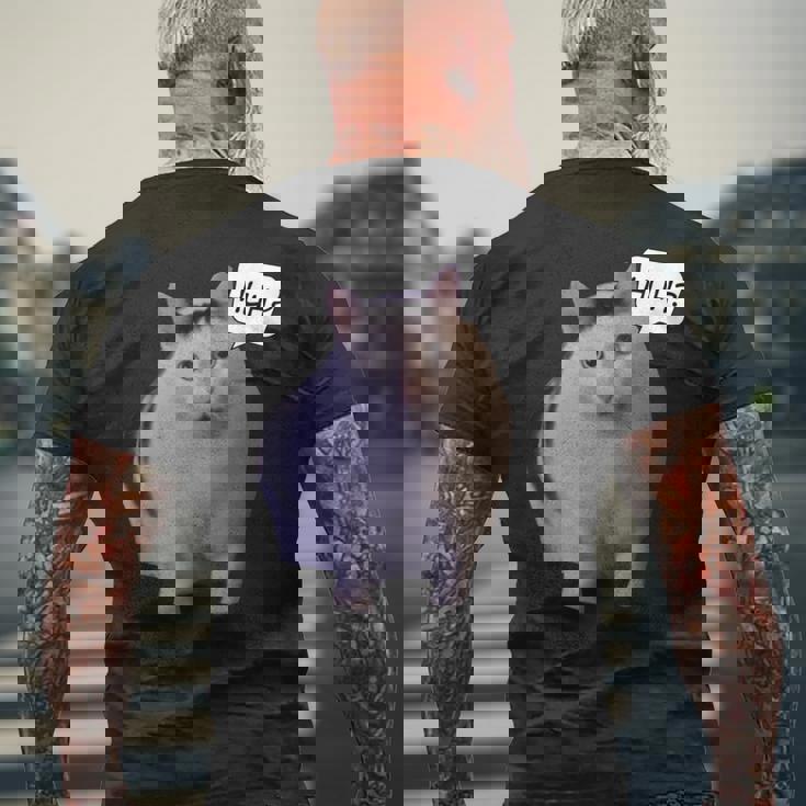 ミームハァキャット面白い メンズTシャツ バックプリント 高齢者への贈り物