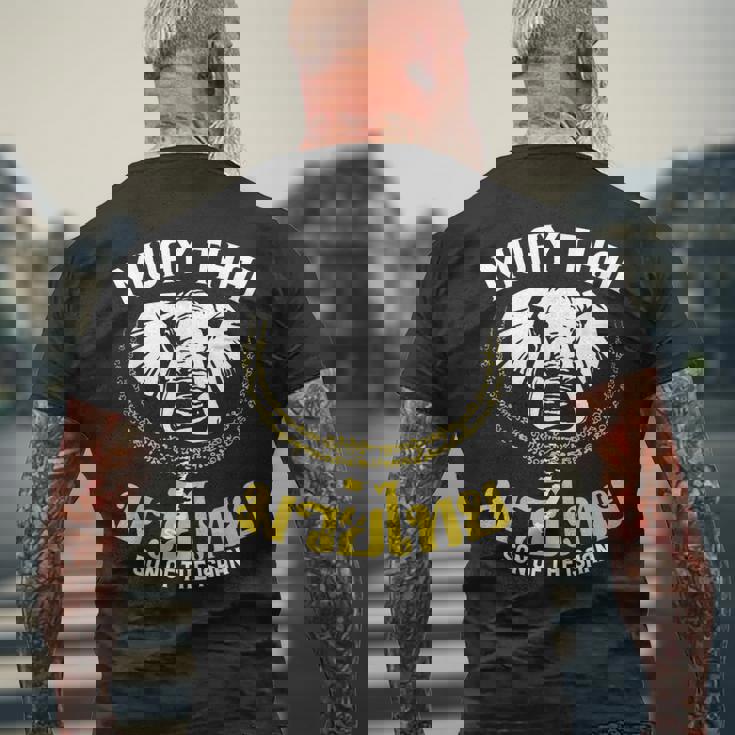 ムエタイ ボクシング エレファント ギフト 格闘技 メンズTシャツ バックプリント 高齢者への贈り物