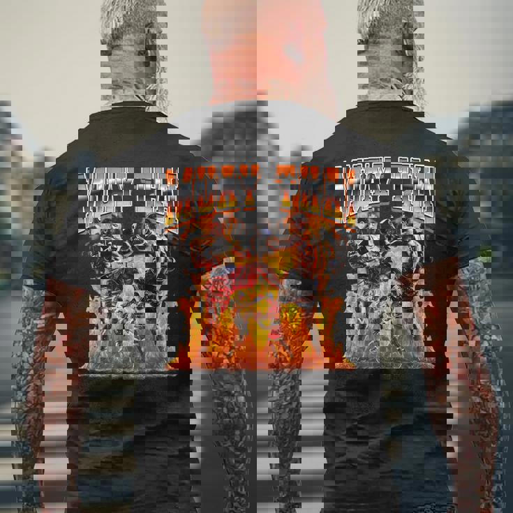 ムエタイタイボクシングフレーム90年代ブーツレッグスタイル メンズTシャツ バックプリント 高齢者への贈り物