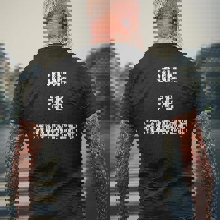 ムーブメントに参加 メンズTシャツ バックプリント 高齢者への贈り物