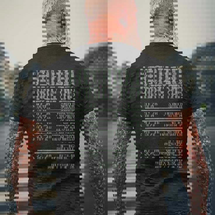 メカニック 時給 メカニック メンズTシャツ バックプリント 高齢者への贈り物