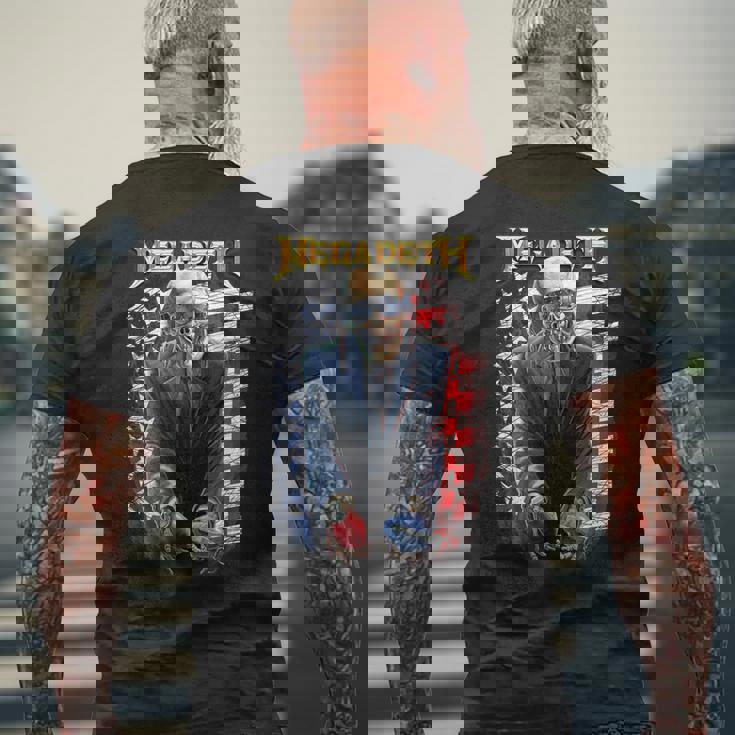 メガデス 振るう手榴弾 メンズTシャツ バックプリント 高齢者への贈り物