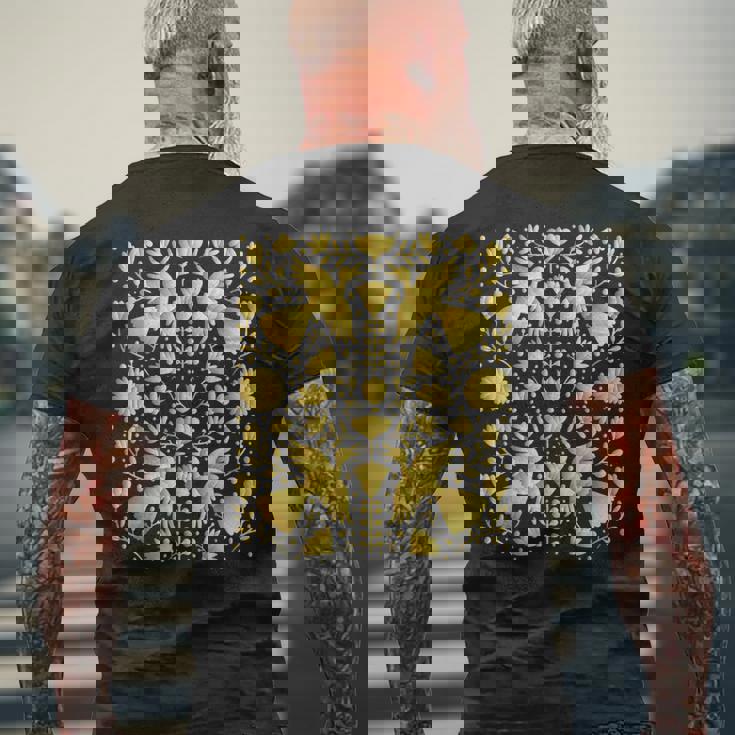 メキシカンテナンゴスのメキシカンゴールド刺繍プリント。 メンズTシャツ バックプリント 高齢者への贈り物