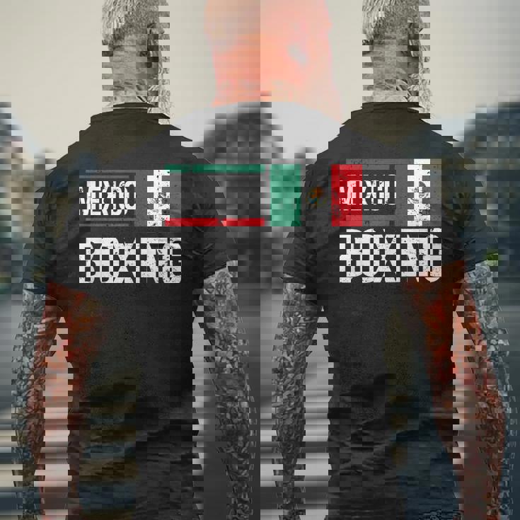 メキシコ ボクシング メキシコ国旗 ジム スパーリング アマチュアスポーツ メンズTシャツ バックプリント 高齢者への贈り物