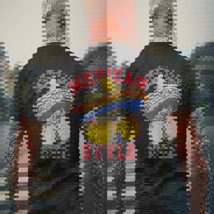 メキシコボクシングスタイル メキシコ国旗 メキシコボクシングスタイルフラッグ メンズTシャツ バックプリント 高齢者への贈り物
