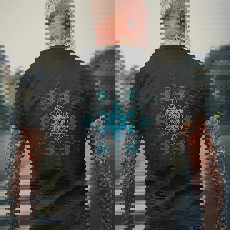 メタトロン キューブ プラトニック ソリッド メンズTシャツ バックプリント 高齢者への贈り物