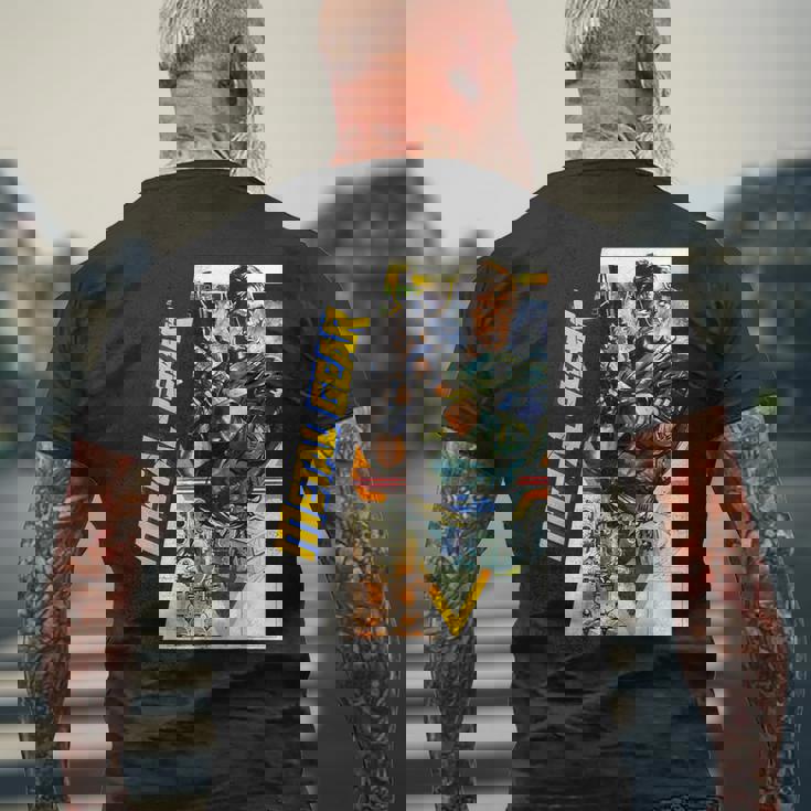 メタルギアボックス アート タクティカル スパイ活動 レトロゲーマー メンズTシャツ バックプリント 高齢者への贈り物