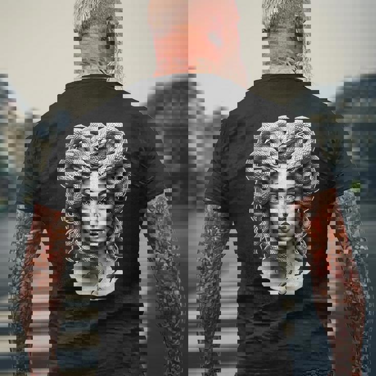 メデューサギリシャ神話 メンズTシャツ バックプリント 高齢者への贈り物
