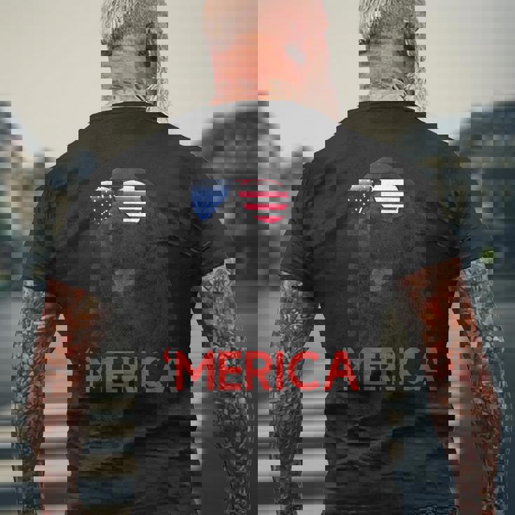 メリカ Englsh Cockerspaniel アメリカ国旗 7月4日 メンズTシャツ バックプリント 高齢者への贈り物