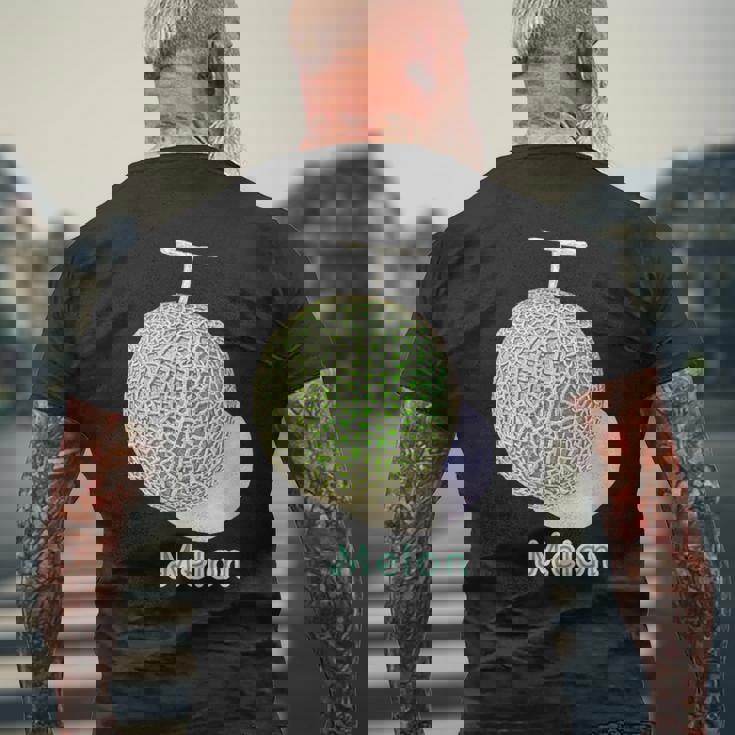 メロン Melon 『フルーツ ポップ』果物 リアル シンプル かわいい イラスト メンズTシャツ バックプリント 高齢者への贈り物