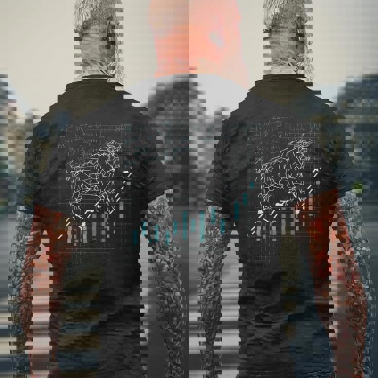 メンズ株式株式市場強気ブル資本家ギフト メンズTシャツ バックプリント 高齢者への贈り物