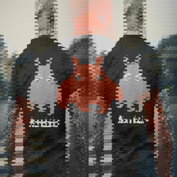 メンダコ 面蛸 イラスト ゆるい 簡単 おもしろ かわいい 人気 深海生物 タコの仲間 Ｍendako メンズTシャツ バックプリント 高齢者への贈り物