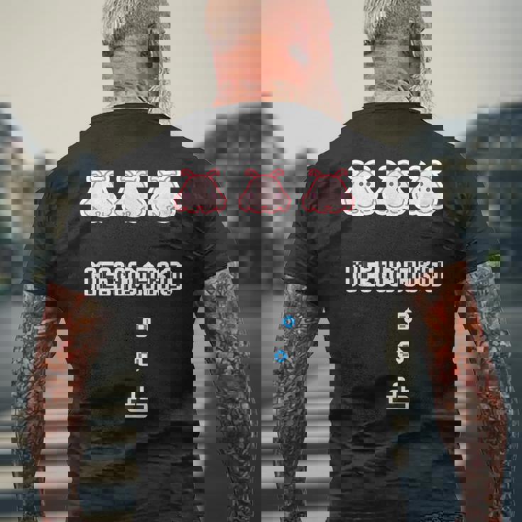 メンダコ《インベーダー》【どうぶつフレンズ】ゲーム パロディ 水族館 ゆるくて かわいい 面白い 動物 キャラクター メンズTシャツ バックプリント 高齢者への贈り物