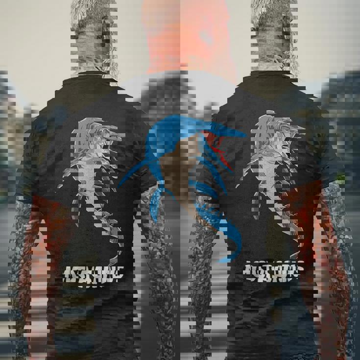 モササウルス 先史時代デザイン メンズTシャツ バックプリント 高齢者への贈り物