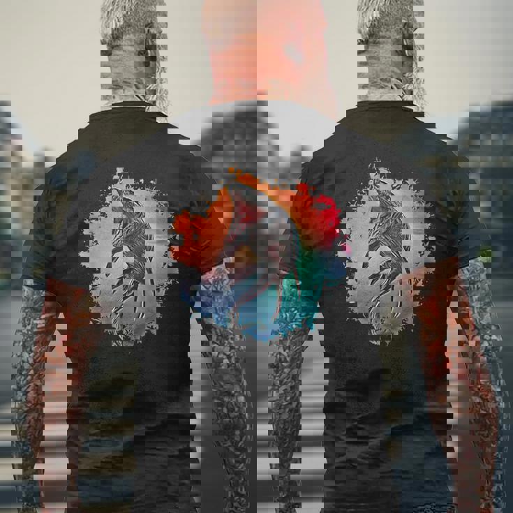 モササウルス 恐竜 ディノサワ 肉食恐竜 メンズTシャツ バックプリント 高齢者への贈り物