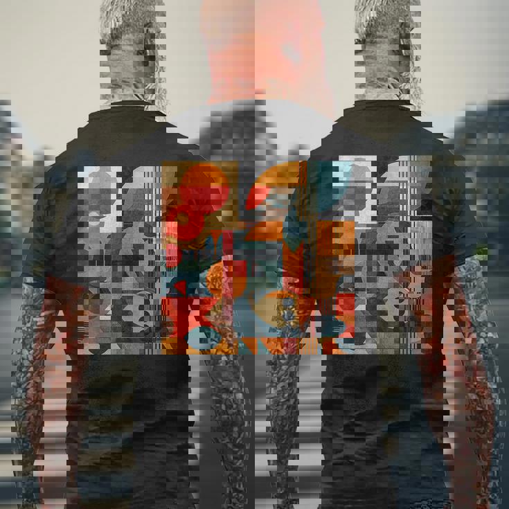 モダン 抽象 パターン ボーホー 抽象 幾何学 メンズTシャツ バックプリント 高齢者への贈り物