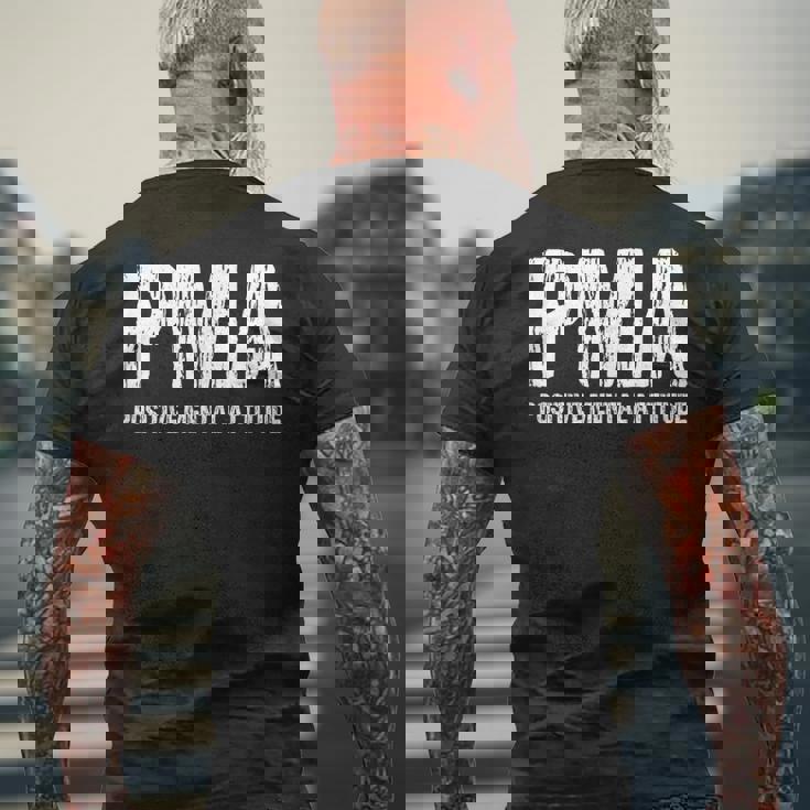 モチベーションを高めるpmaポジティブメンタルアティチュードにインスパイアされたtシャツ メンズTシャツ バックプリント 高齢者への贈り物