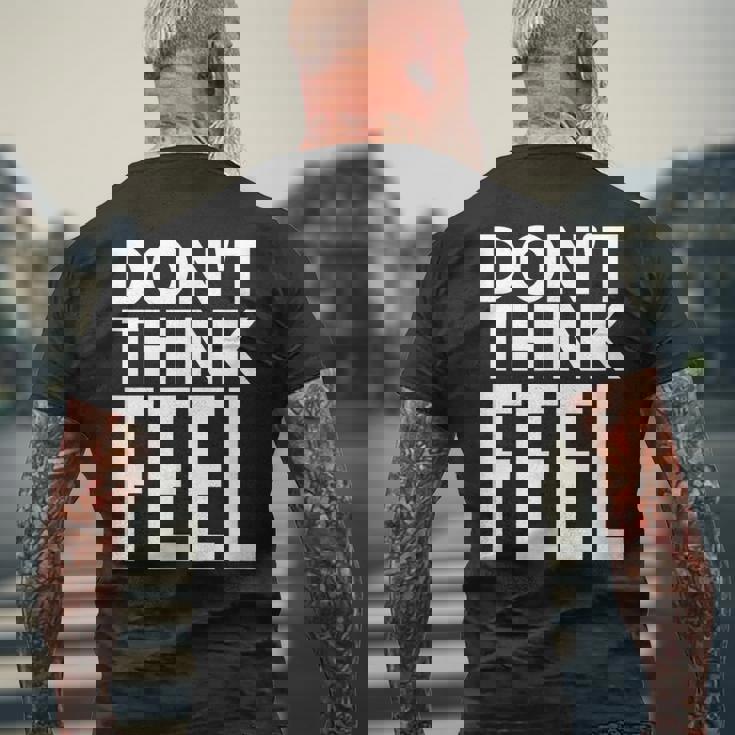 モチベーションを高める引用tシャツ Don't Think Feel インスピレーション メンズTシャツ バックプリント 高齢者への贈り物