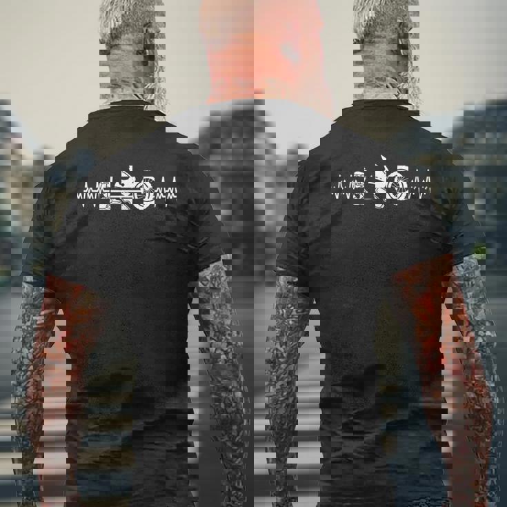 モトクロス ハートビート エンデューロ バイク オフロード オートバイ メンズTシャツ バックプリント 高齢者への贈り物