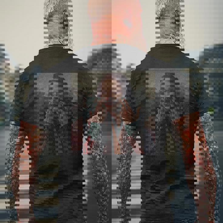 モナ・リザ・ジョーカー メンズTシャツ バックプリント 高齢者への贈り物