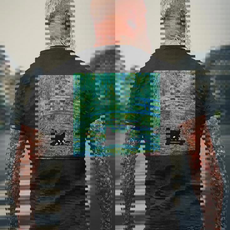 モネの睡蓮の池 メンズTシャツ バックプリント 高齢者への贈り物