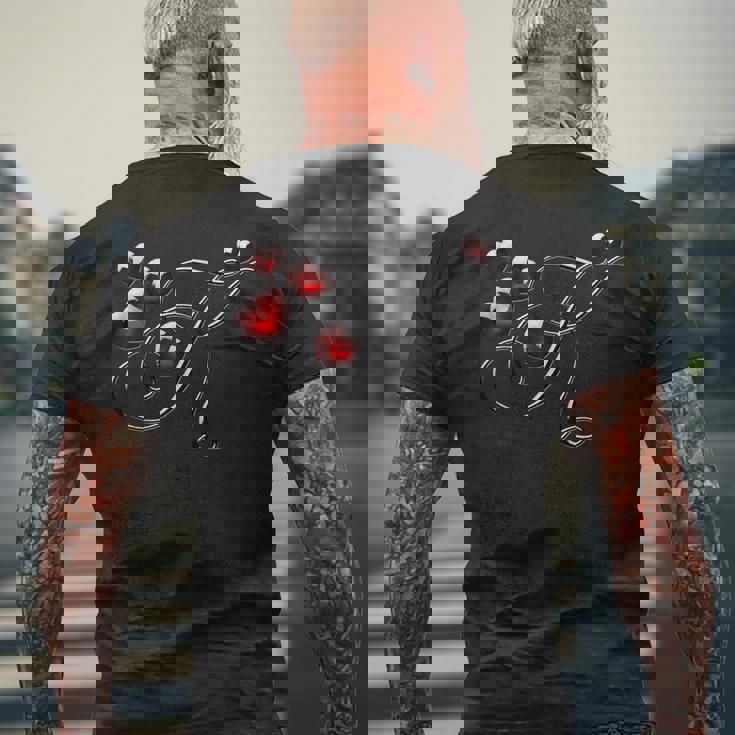 モノグラム イニシャル文字 K ラブ ハート メンズTシャツ バックプリント 高齢者への贈り物