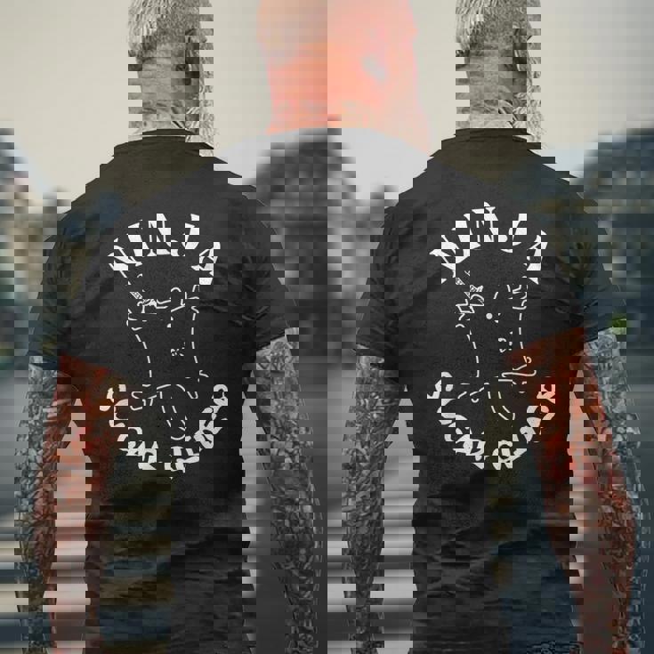 モモンガ忍者参上 メンズTシャツ バックプリント 高齢者への贈り物