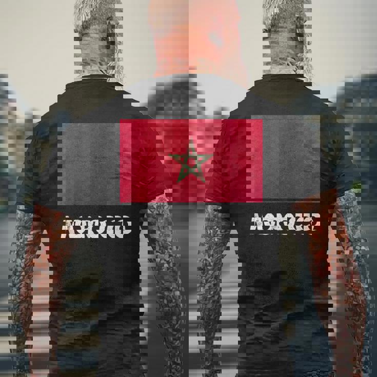 モロッコ国旗tシャツ メンズTシャツ バックプリント 高齢者への贈り物