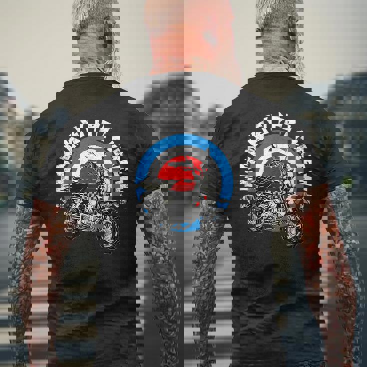 モンキーバイクピットクルーロゴ メンズTシャツ バックプリント 高齢者への贈り物