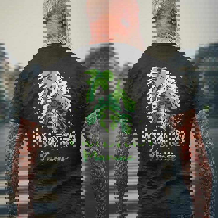 モンステラ 植物 ガーデニング 庭好き 庭師 観葉植物 メンズTシャツ バックプリント 高齢者への贈り物