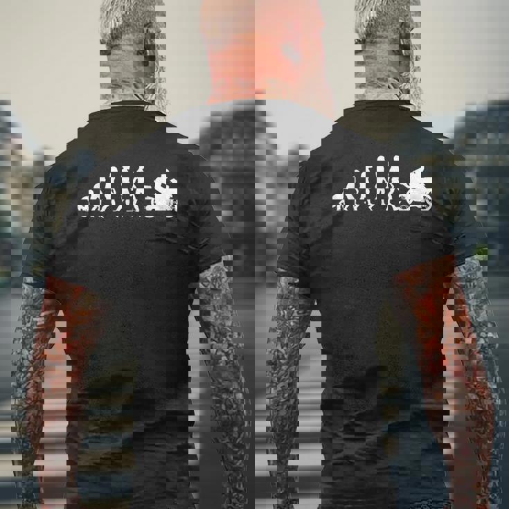 モーターサイクリスト バイカーの進化バイク メンズTシャツ バックプリント 高齢者への贈り物