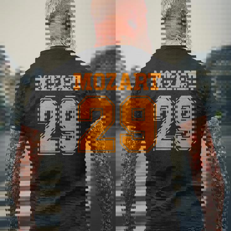 モーツァルト29交響曲面白いスポーツ Mozart 29 メンズTシャツ バックプリント 高齢者への贈り物