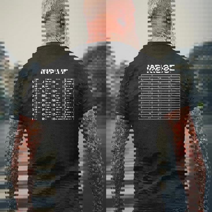 モールス信号チャート文字番号翻訳者ギフト Morse Code メンズTシャツ バックプリント 高齢者への贈り物