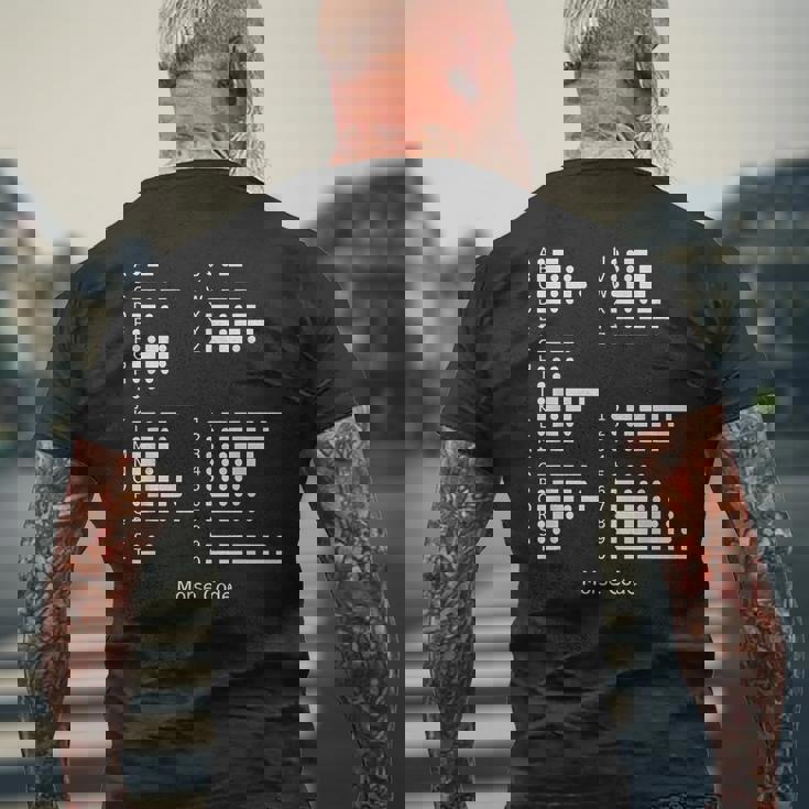 モールス符号tシャツ 国際モールス符号アルファベットシャツ メンズTシャツ バックプリント 高齢者への贈り物